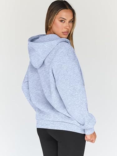 Trendy Queen Womens Zip Up Hoodies Oversized Sweatshirts Fall School Fashion Outfits Casual Jackets 2025 Winter Clothes thumbnail 4