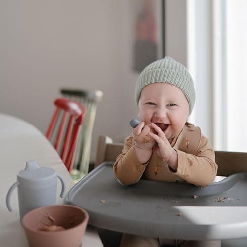Mushie Baby Starter Spoons | BPA-Free Silicone Learning Spoons 2-Pack | Dishwasher Safe Durable Toddler Utensils | Tradewinds/Shifting Sand thumbnail 2
