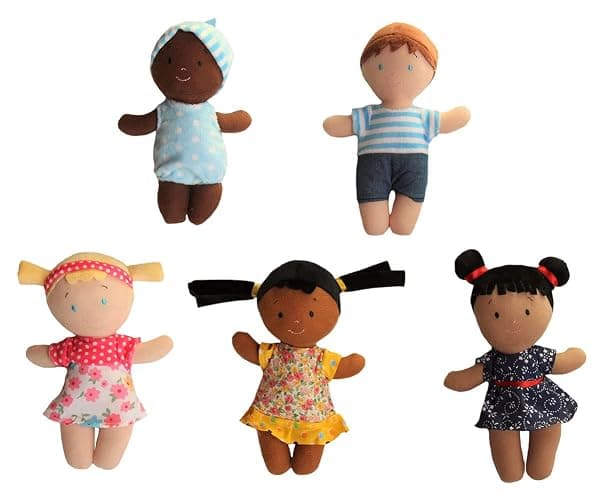 Snuggle Stuffs Basket of Buddies Multicultural Plush Dolls | Diversity & Inclusion Toys for Toddlers | Soft 8 Inch Ethnic Friends for Preschool Classroom, Daycare or Home | Set of 5 thumbnail 3