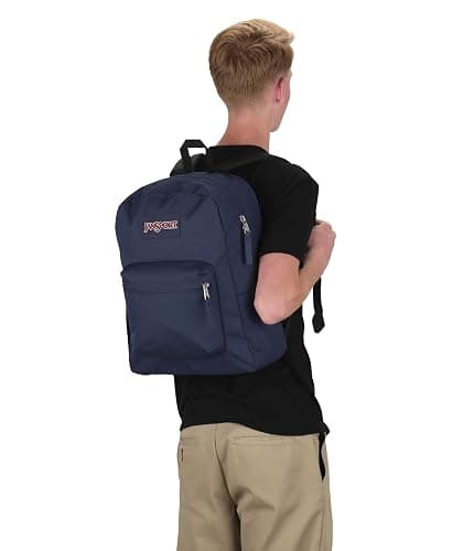 JanSport Cross Town Backpack 17" x 12.5" x 6" - Simple Bag for Everyone with 1 Main Compartment, Front Utility Pocket - Premium Class Accessories - Navy thumbnail 7