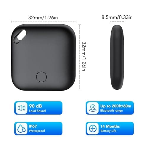 Air Tracker Tags-4 Pack[Apple MFi Certified], Bluetooth Tracker Works with Apple Find My APP (iOS Only), Smart Tag Item Finder for Keys, Bags, Luggage, Wallet, Replaceable Battery Last 2 Years thumbnail 5