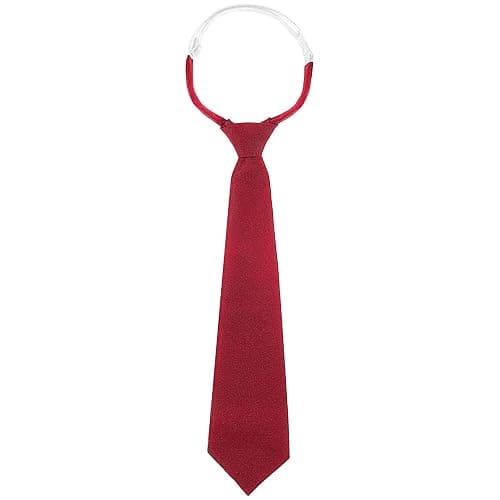 MBAIYO Wine Red Tie for Women, 13" Pre-tied Adjustable Women's Ties Skinny Necktie for Women Uniforms Gradation Business Wedding Cosplay Necktie - Image 1