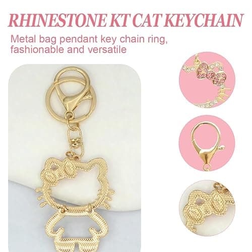 CPJJ 1pcs Kitty porte clef enfant, Or, Cadeaux pour les enfants, les amis et les camarades de classe thumbnail 3