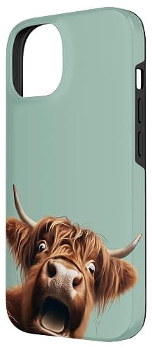 iPhone 14 Funny Scottish Highland Cow Taking a Selfie Animal Lover Case thumbnail 2