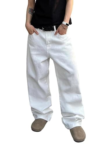 DFGIGT Men's Wide Leg Regual Fit Y2K Jeans Hip Hop Streetwear Denim Pants Casual Skateboard Trousers - Image 1