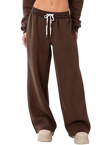 LOMON Wide Leg Sweatpants Women Fleece Sweat Pants Fall Clothes 2025 Teen Girl Baggy Jogger Sweatpant with Pockets - Image 1