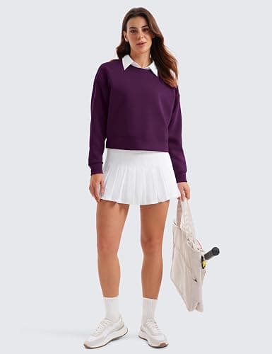 CRZ YOGA SoftAura Pullover Sweatshirt for Women - Crewneck Workout Casual Basic Fall Sweat Shirts thumbnail 3