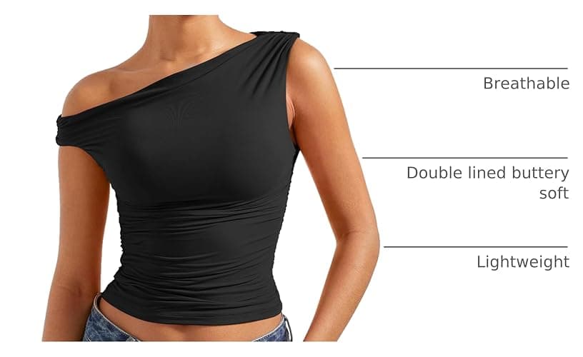 SUUKSESS Women Off Shoulder Tops Sleeveless Shirts Y2K Going Out Crop Tank Top thumbnail 3