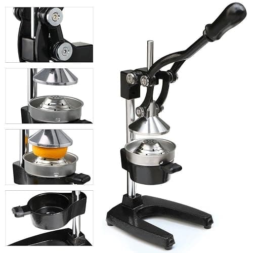 Extra Large Commercial Cast Iron Juice Press Juicer, Heavy Duty Restaurant Bar Lemon Orange Citrus Juicer (Black) thumbnail 2