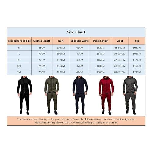 amropi Hommes Jogging Survêtement Sweat-Shirt à Capuche et Pantalon Combinaison de Sport thumbnail 7