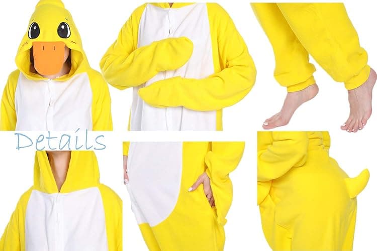 Markest Unisex Onesie for Adult and Teenagers Animal Yellow Duck Cosplay Costumes One Piece Pajama thumbnail 3