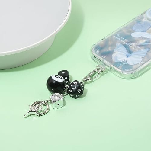 SORGERLY 8 Ball Dice Charm Keychain - Cute Bag Purse Handbag Accessories - Y2K Aesthetic Key Chain for Women Men thumbnail 5