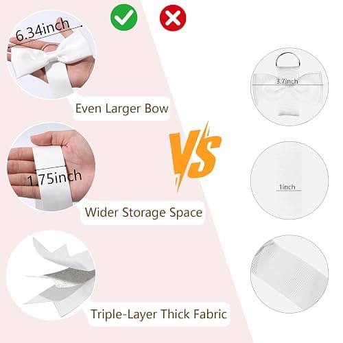 3 PCS Bow Holder for Girls Hair Bows, Ribbon Hair Clip Oraganizer Hair Barrettes Storage for Women,Wall Hanging Alligator Clip Hair Accessories Organizer Bedroom College Dorm Decor (White) thumbnail 3