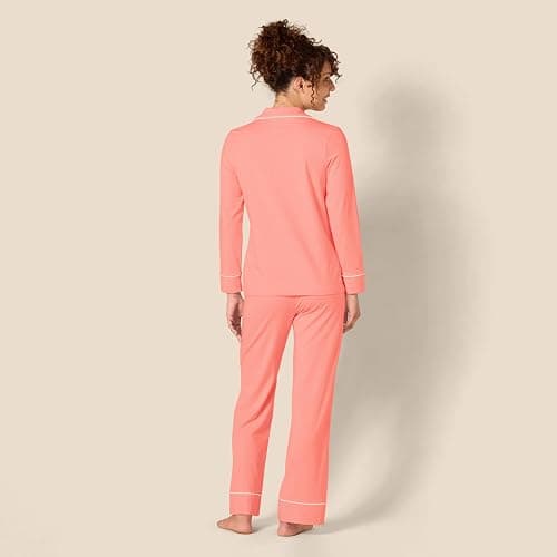 Amazon Essentials Women's Cotton Modal Long-Sleeve Shirt and Full-Length Bottom Pajama Set thumbnail 3