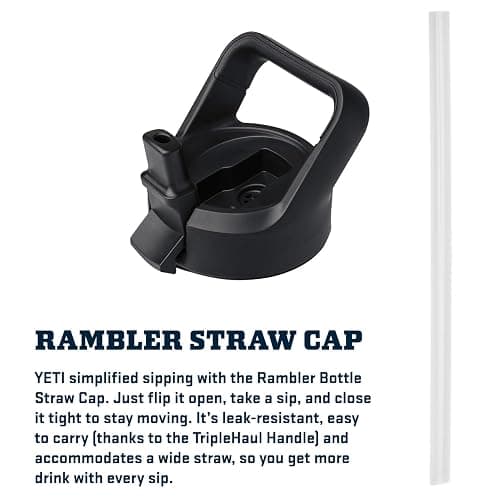 YETI Rambler 26 oz Bottle, Vacuum Insulated, Stainless Steel with Color Matching Straw Cap thumbnail 7