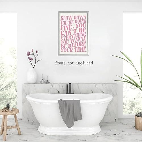 Pink Wall Art Trendy Decor Pop Music Vienna Lyrics Poster Canvas Print Slow Down Your Doing Fine Daily Reminder Positive Affirmations Maximalist Aesthetic for Bedroom Dorm 8x12inch Unframed thumbnail 6