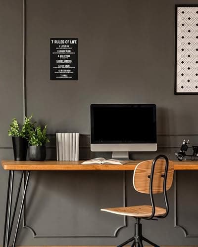 ALKB Inspirational Wall Sign 8x12", 7 Rules of Life Motivational Decor | Perfect Wall Decor for Home, Office, Teen Boys Bedroom, Classroom & Gym thumbnail 8