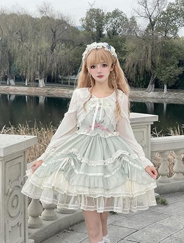 Long Sleeve Lolita Blouses Women Peter Pan Collar Victorian Shirt Vintage Kawaii Lace Up Frilly Tops Trendy Bottoming Shirt thumbnail 3