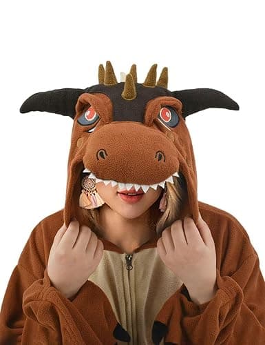 Adult Carnotaurus Onesie Pajamas Halloween Christmas Costume Cosplay Costume Women Men thumbnail 3