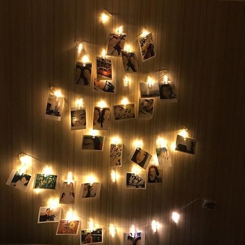 AOSTAR Photos Clips String Lights 20 LED Battery Operated Fairy String Lights for Bedroom Hanging Photos, Room Decor for Teen Girls, Thanksgiving Christmas Wedding Decorations(10FT Warm White) thumbnail 8