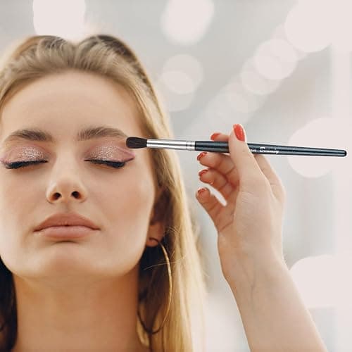 EVRCHGIEA Natural Goat Hair Eye Makeup Brush Set, 6 Pcs Professional Blending Eyeshadow Makeup Brushes for Concealer Eyebrows Eyeliner, Soft Hairs & Wood Handle… (blue 6pcs) thumbnail 2