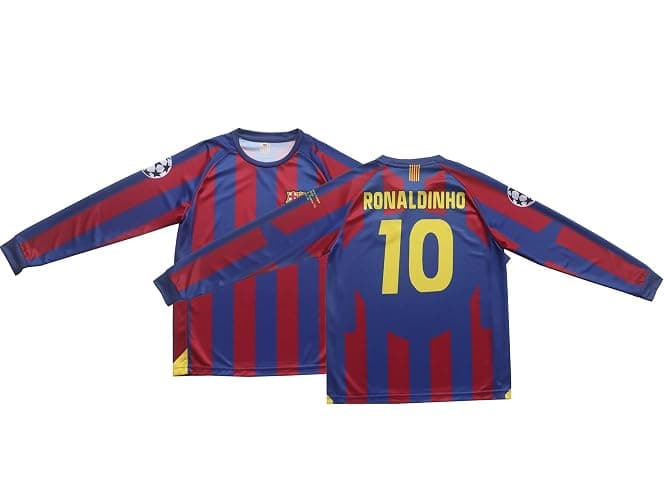 Pitch and Trek Vintage Barcelona Home Long Retro Football Soccer Youth Jersey Shorts Youth Sizes. thumbnail 4