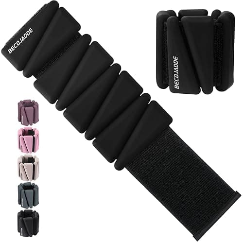BECOJADDE Ankle Weights Set of 2 (1 lb/2 lb/3 lb Each) Adjustable Wrist Weights for Women Men Wearable Arm Leg Weight for Pilates, Running, Walking, Workout, Yoga - Image 1