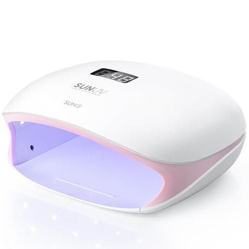 SUNUV Lampe à Ongles UV LED pour Vernis Gel, avec 4 Réglages de Minuterie, Sèche-Ongles avec Affichage LED à Capteur Automatique et Base Amovible, SUN4S Rose - Image 1