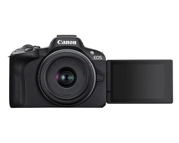 Canon EOS R50 Mirrorless Camera with RF-S18-45mm F4.5-6.3 is STM & RF-S55-210mm F5-7.1 is STM Lenses, 24.2 Megapixel CMOS (APS-C) Sensor, 4K Video, Content Creator Vlogging Camera, RF Mount, Black thumbnail 6
