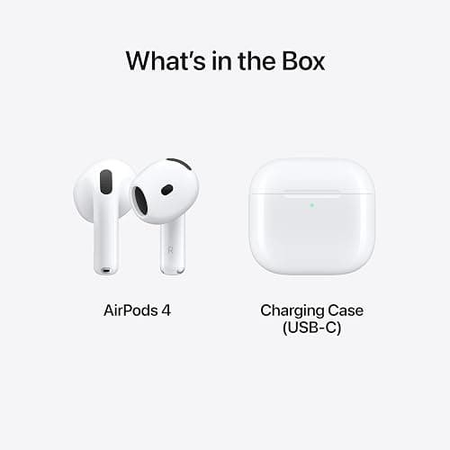 Apple AirPods 4 Wireless Earbuds, Bluetooth Headphones, Personalised Spatial Audio, Sweat and Water Resistant, USB-C Charging Case, H2 Chip, Up to 24 Hours of Battery Life, Effortless Setup for iPhone thumbnail 6