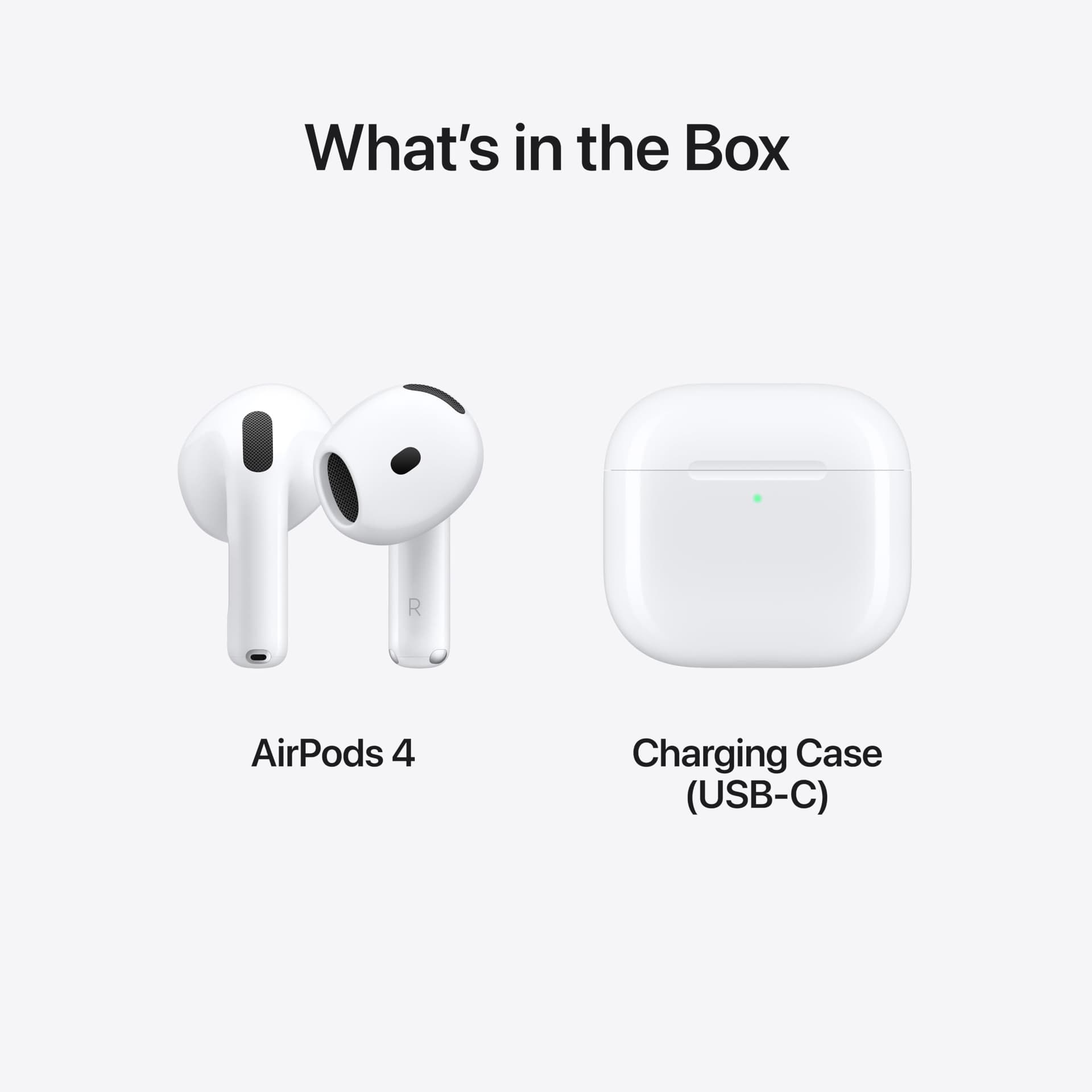 Apple AirPods 4 Wireless Earphones, Bluetooth Headphones, Personal Spatial Audio, Sweat and Water Resistant, USB C Charging Case, H2 Chip, Up to 24 Hours Battery Life, Effortlessly Set Up for iPhone thumbnail 6