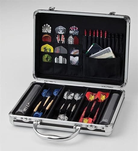 Casemaster Legion Aluminum Dart Case Holds 9 Steel Tip and Soft Tip Darts with Extra Space to Keep Flights in Shape, and Numerous Pockets and Tubes for Storage of Accessories thumbnail 3