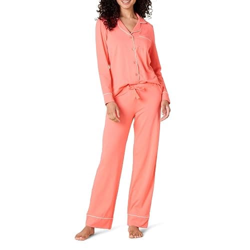 Amazon Essentials Women's Cotton Modal Long-Sleeve Shirt and Full-Length Bottom Pajama Set - Image 1