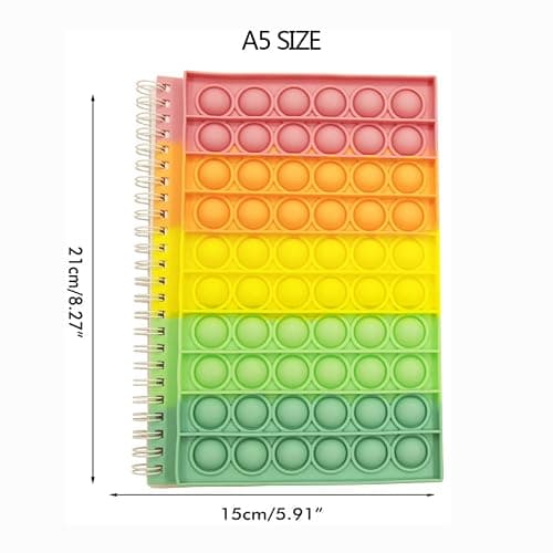MOEPAK Lined Journal Notebooks Painting Home Office Writing Notes Silicone Cover Bubble Lined Spiral Notebook Relax Journal thumbnail 2