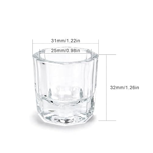 siyuwuro 2Pcs Nail Art Dappen Dish Cups for Acrylic Liquid and Powder Clear Glass Nail Bowl Acrylic Powder Holder Nail Liquid Cup Acrylic Glass Jar Crystal Bowl for Nails thumbnail 2
