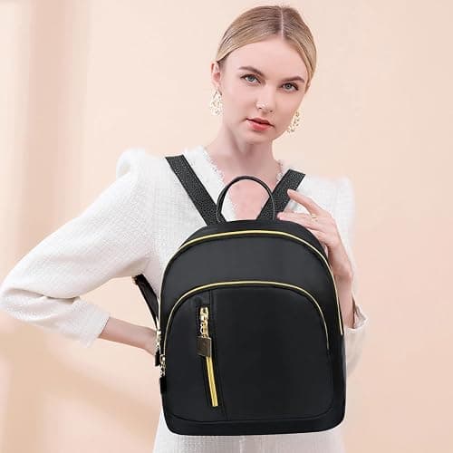 MLPKOI Small Backpack for Women, Mini Backpack School Bag for Girls Casual Daypacks, Ladies Fashion Casual Schoolbags, Small Black Backpacks, Shoulder Bags with Front Pocket for Daily Travel thumbnail 6