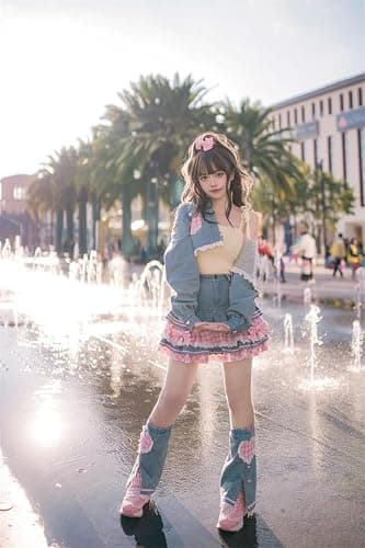 Preppy Lolita Kawaii Skirts Sweet Mini Women Cute Ball Gown Denim Skirt Y2K High Waist Lace Cake Skirts thumbnail 3