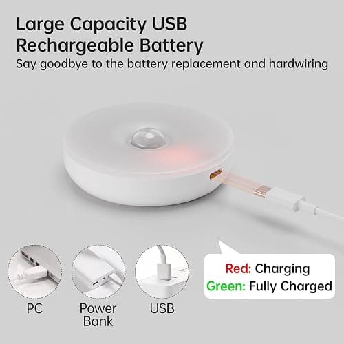 Homelist Motion Sensor Lights Indoor with Remote Control, 6 Pack Wireless Rechargeable Night Light LED Stick on Wall Light, Battery Operated Stair Kitchen Cupboard Under Cabinet Puck Light thumbnail 6
