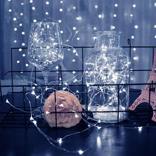 ZGWJ 12 Pack Fairy Lights Battery Operated, 7ft 20 Mini LED Fairy String Lights Silver Wire 3 Modes for DIY, Parties, Wedding, Bedroom, Halloween Christmas Decoration Silver White thumbnail 7