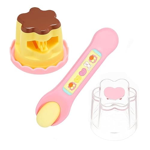3Pcs Pudding Feeding Toy for Doll Accessories, Pink & Yellow Kitchen Dessert Simulation Set with Pudding, Storage Jar and Spoon, Educational Toy for Imaginative Play, Role-Playing Toys for Girls Boys - Image 1
