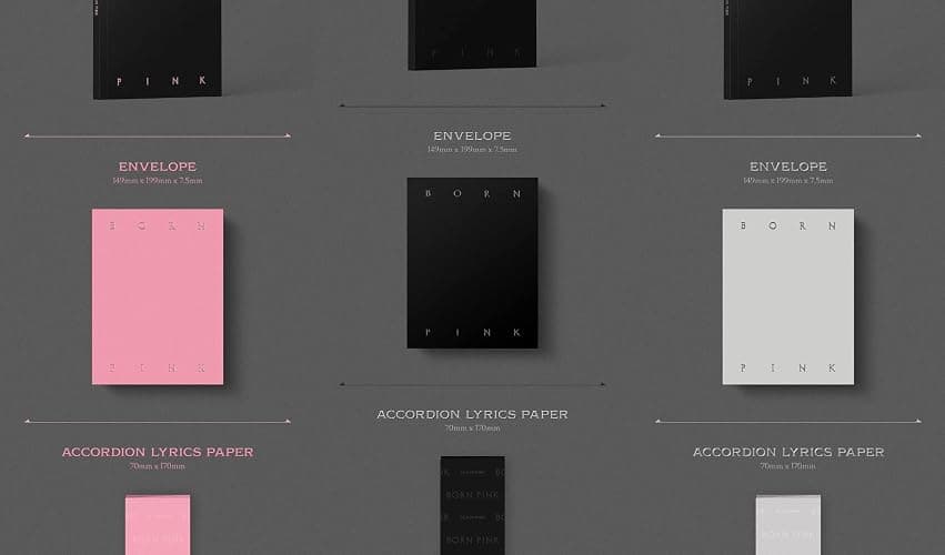 BLACKPINK BORN PINK 2nd Album BOX SET Version CD+Photobook+Accordion Lyrics Paper+Large Photocard+Postcard+Instant Film+Selfie Photocard+Tracking (SET(BLACK+PINK+GRAY)) thumbnail 4
