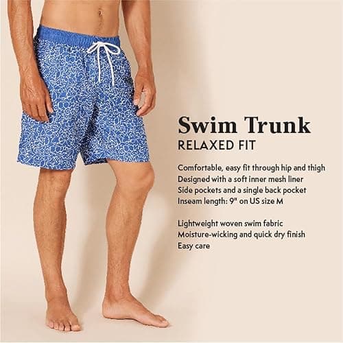 Amazon Essentials Men's 9" Swim Trunks with Mesh Lining, Pockets, Drawstring Closure thumbnail 2