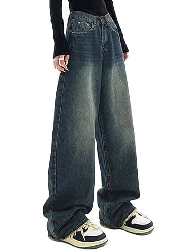 Xineicy Jeans for Women High Waist Wide Leg Baggy Jeans Y2K Loose Vintage Boyfriend Denim Pants thumbnail 2