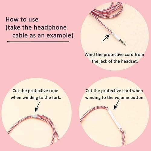 Cable Protector Animal Proof Wire Repair, Cord Protector for Pets Headphone Saver Spiral Cable Wrap Strain Relief, Cord Sleeve for Phone Cable USB Date Cable, 60 inches, 2 pcs, Silver-Green-Yellow thumbnail 4