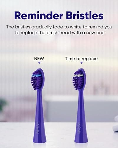 MySmile DY156 Electric Toothbrush for Adults, Rechargeable Sonic Battery Toothbrush Portable with 3 Brush Heads, 2 Mins 5 Modes Smart Timer, 45000VPM, One Charge for 60 Days thumbnail 7