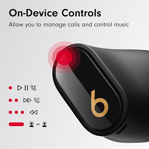 Beats Studio Buds + | True Wireless Noise Cancelling Earbuds, Enhanced Apple & Android Compatibility, Built-in Microphone, Sweat Resistant Bluetooth Headphones, Spatial Audio - Black/Gold thumbnail 5