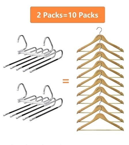 Upgrade Azeroth Pants Hangers 4 Pack Space Saving S-Type Stainless Steel Clothes Pants Hangers,Anti-Slip Design,Clothes Closet Storage Organizer for Pants Jeans Trousers Skirts Scarf thumbnail 7