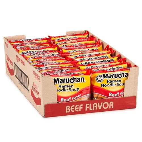 Maruchan Ramen Beef, Instant Ramen Noodles, Ready to Eat Meals, 3 Oz, 24 Count - Image 1