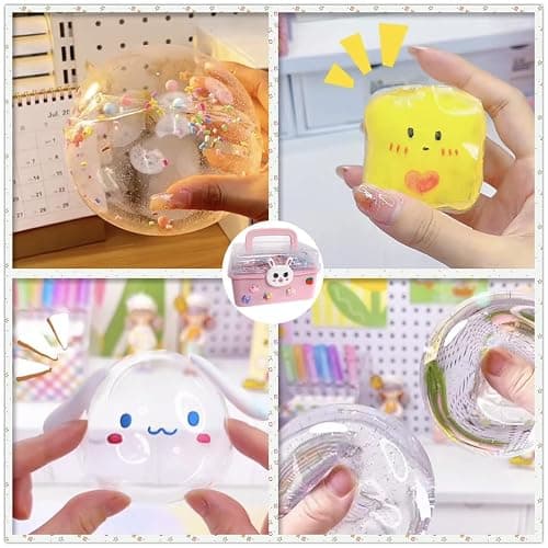 8 Pcs Colorful Nano Tape Bubble Kit for Kids with Glitter,Clay,Cute Stickers and Accessories Tools,Nano Double Sided Adhesive Gel Grip Traceless Tape thumbnail 5
