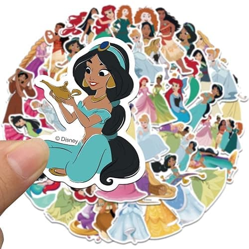 50pcs Popular Classic Princess Stickers for Kids, Children's Cartoon Sticker for Water Bottle,Laptop,Waterproof Vinyl Decals for Teens Girls Boys (Multicolor-D) thumbnail 4